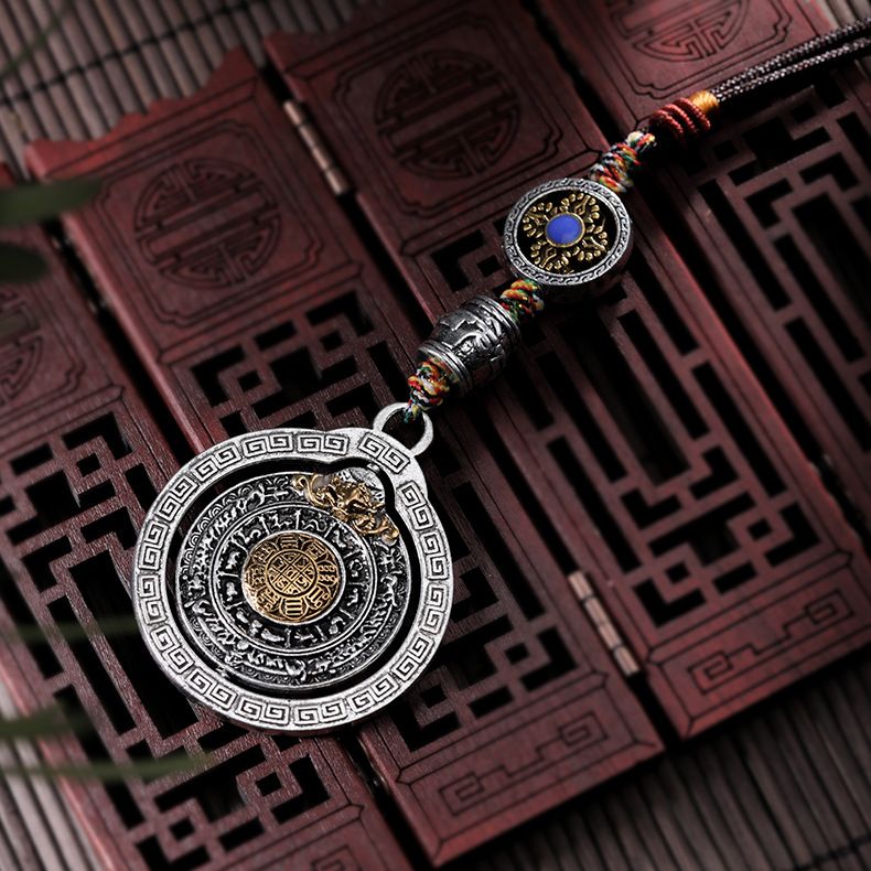 DIY handcrafted car jewelry pendants, ethnic style Tibetan ornaments, Nine Palaces Eight Trigrams plaque, wholesale of Buddhist peace amulets in tourist areas