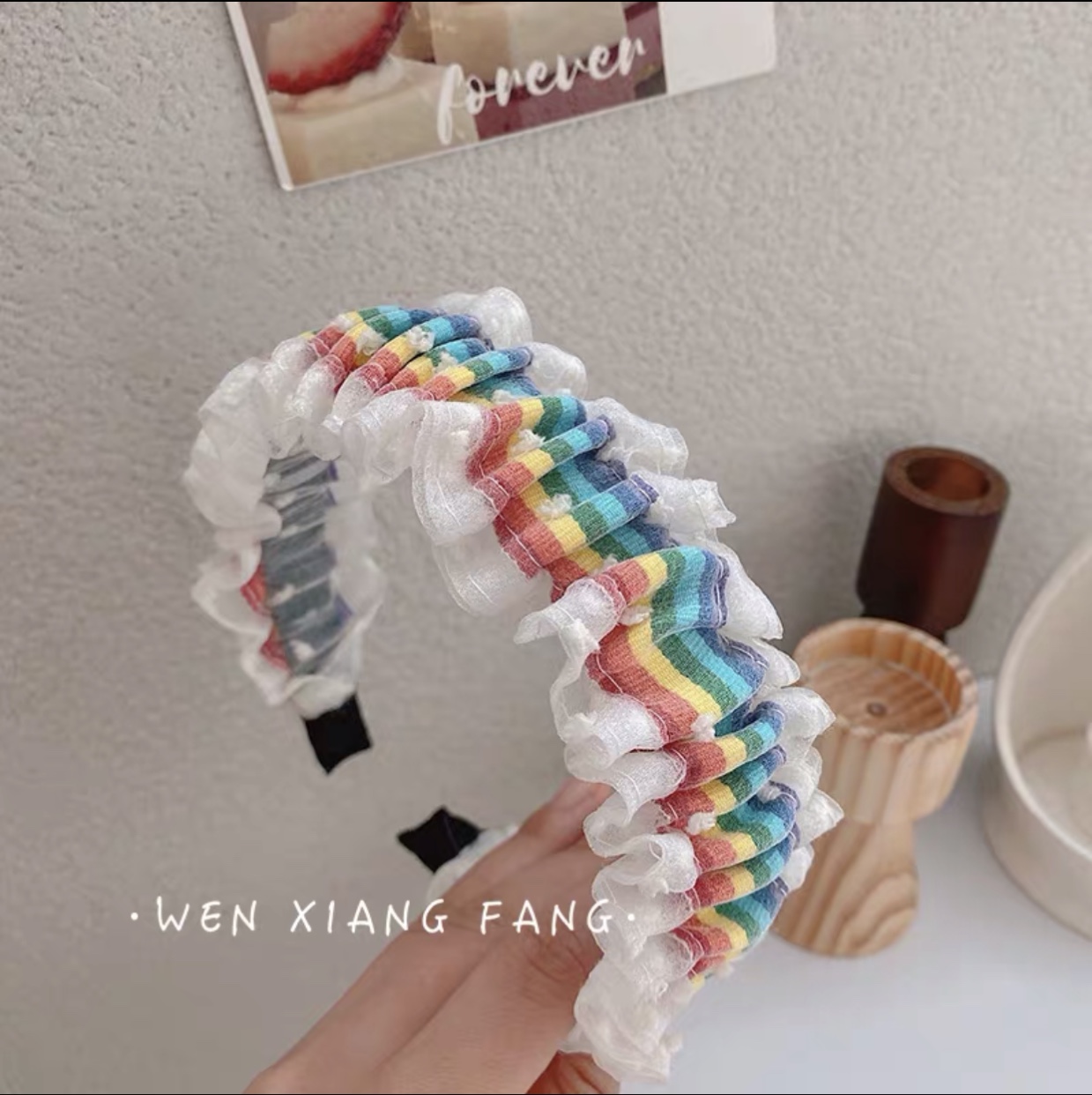 Fairy Rainbow Headband Mori Tie Headband Super Fairy Headwear South Korean Internet Red Girl Face Everything Outside The Starting Hoop