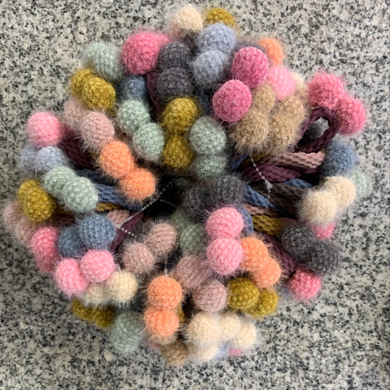 Two Hairballs Korean Fashion Women's Hair Tie Women's Rubber Band Hair Tie Temperament Headwear High Stretch Adult Autumn/Winter Hair Tie Hair Accessories Casual Rubber Band Solid Color Bunny Hair Band Chenfai Accessories 039