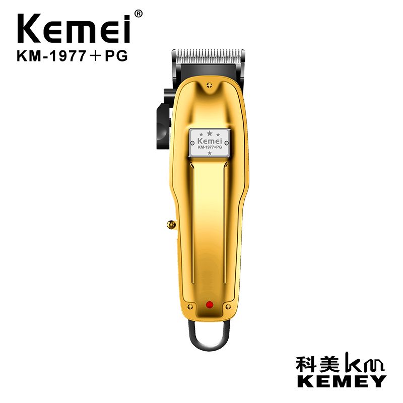KM-1977+PG Men's professional barber clippers Large capacity USB charging adjustable fixed knife with indicator light electric clippers