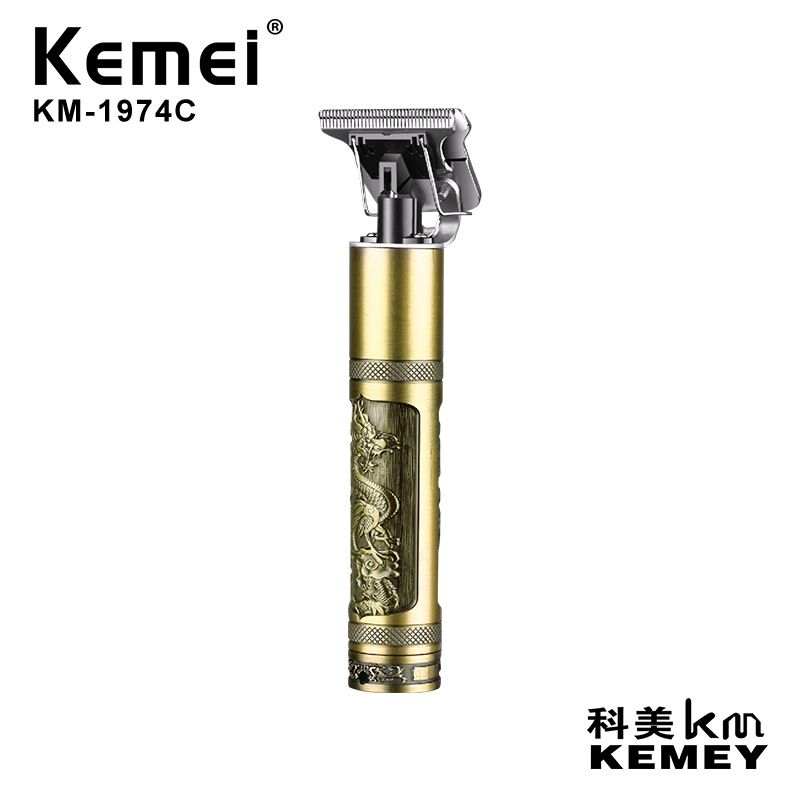 KM-1974C Hollow L-shaped knife head dragon carving metal body USB rechargeable electric clipper