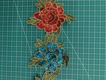 Water soluble embroidery collar with beads multi-color option