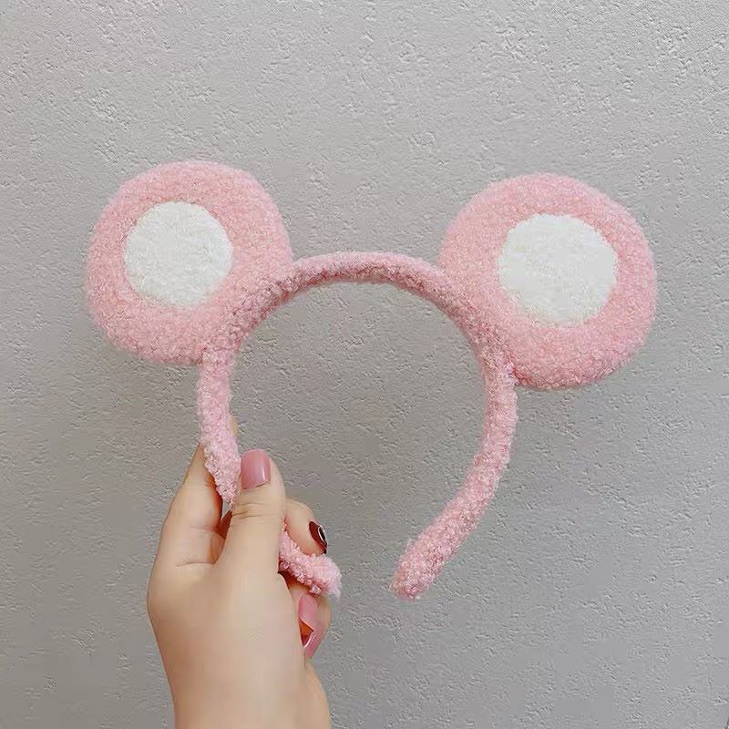 Lamb Fleece Round Ears Two-Color Hair Hoops For Children All Travel Accessories Children Cute Exclusive