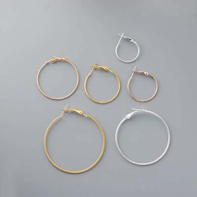 DIY耳饰配件 20--50MM 虾弓扣 耳圈大耳圈 耳环扣 针扣耳圈大耳环500个/包