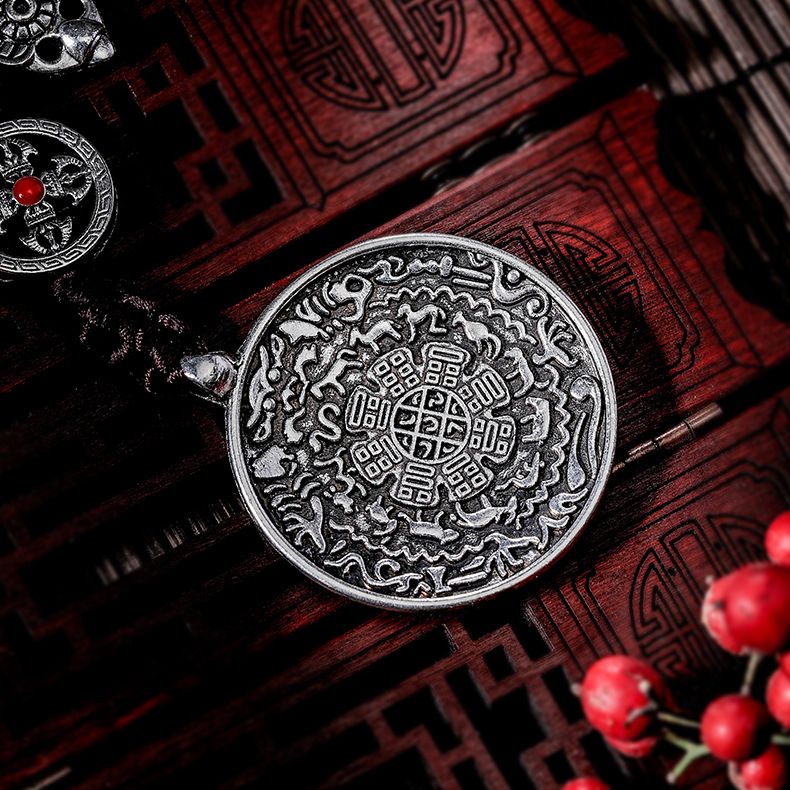 Cross-border exclusive Tibetan jewelry, car ornaments, pendants, Buddhist peace amulets, waist tags, OEM processing and customization of jewelry accessories details Picture