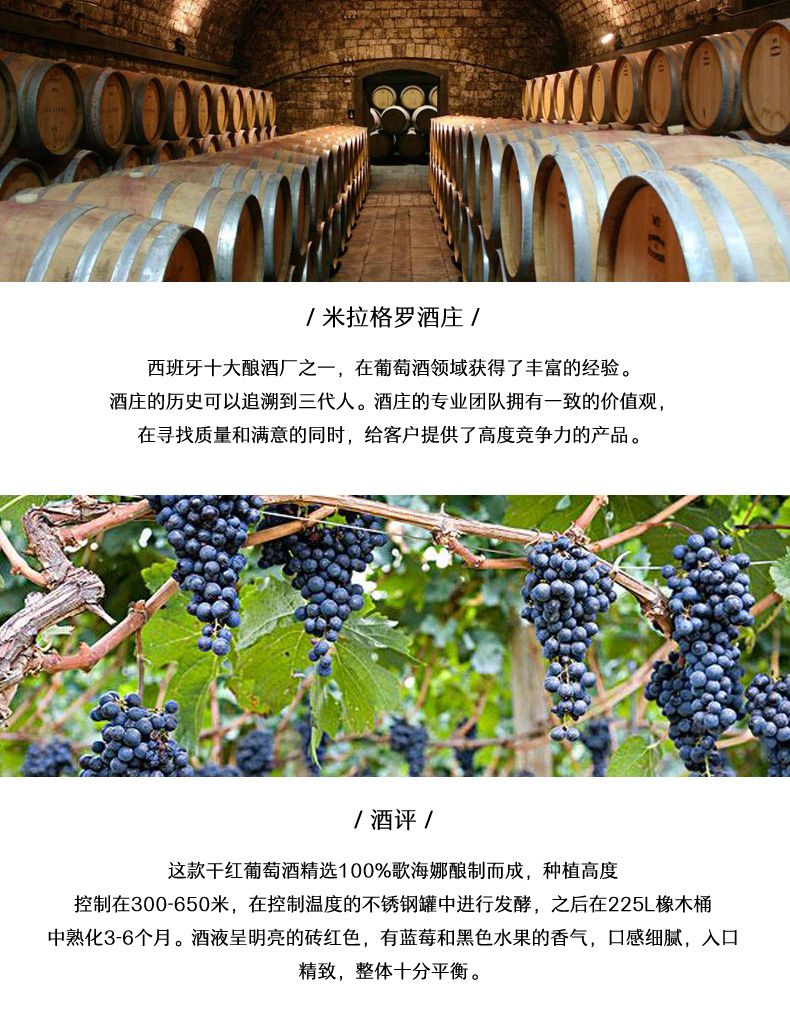 凯茜蕾西班牙原装进口原瓶原装奥罗斯5金干红详情3