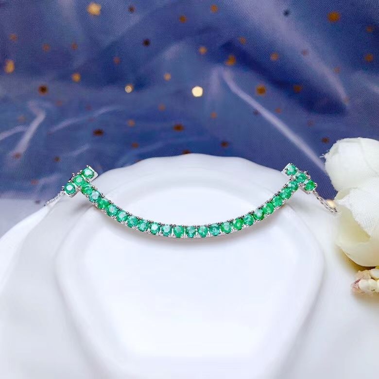 纯天然哥伦比亚祖母绿项链 美丽锁骨链 精品奶奶绿 高净度