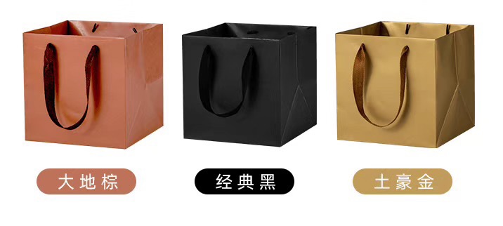 Customized takeout bags based on samples, eco-friendly single-color packaging bags, gift bags, factory direct sales, wholesale in stock, multiple colors available Specification image