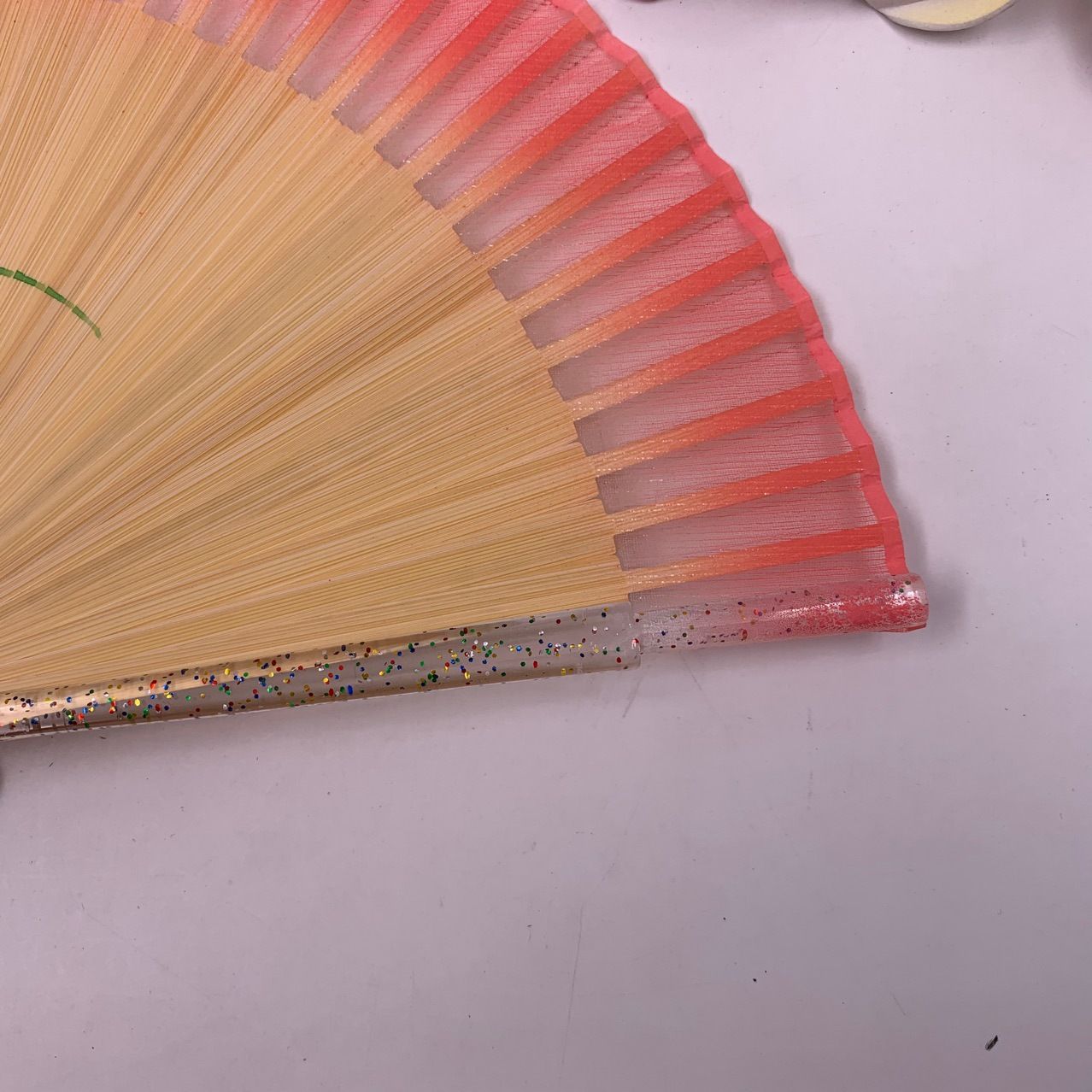珍珠边平板竹制手绘扇   过渡色折叠扇子   日韩式女扇   中国风扇子详情图7