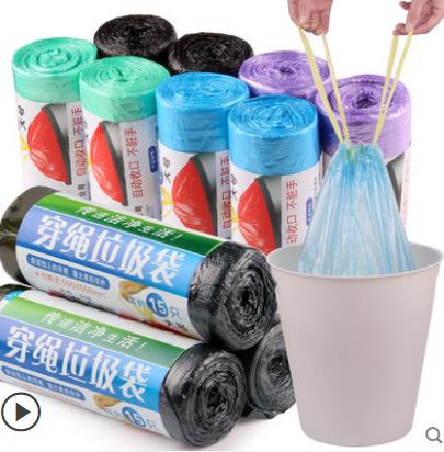 穿绳垃圾袋/穿绳收口垃圾袋产品图