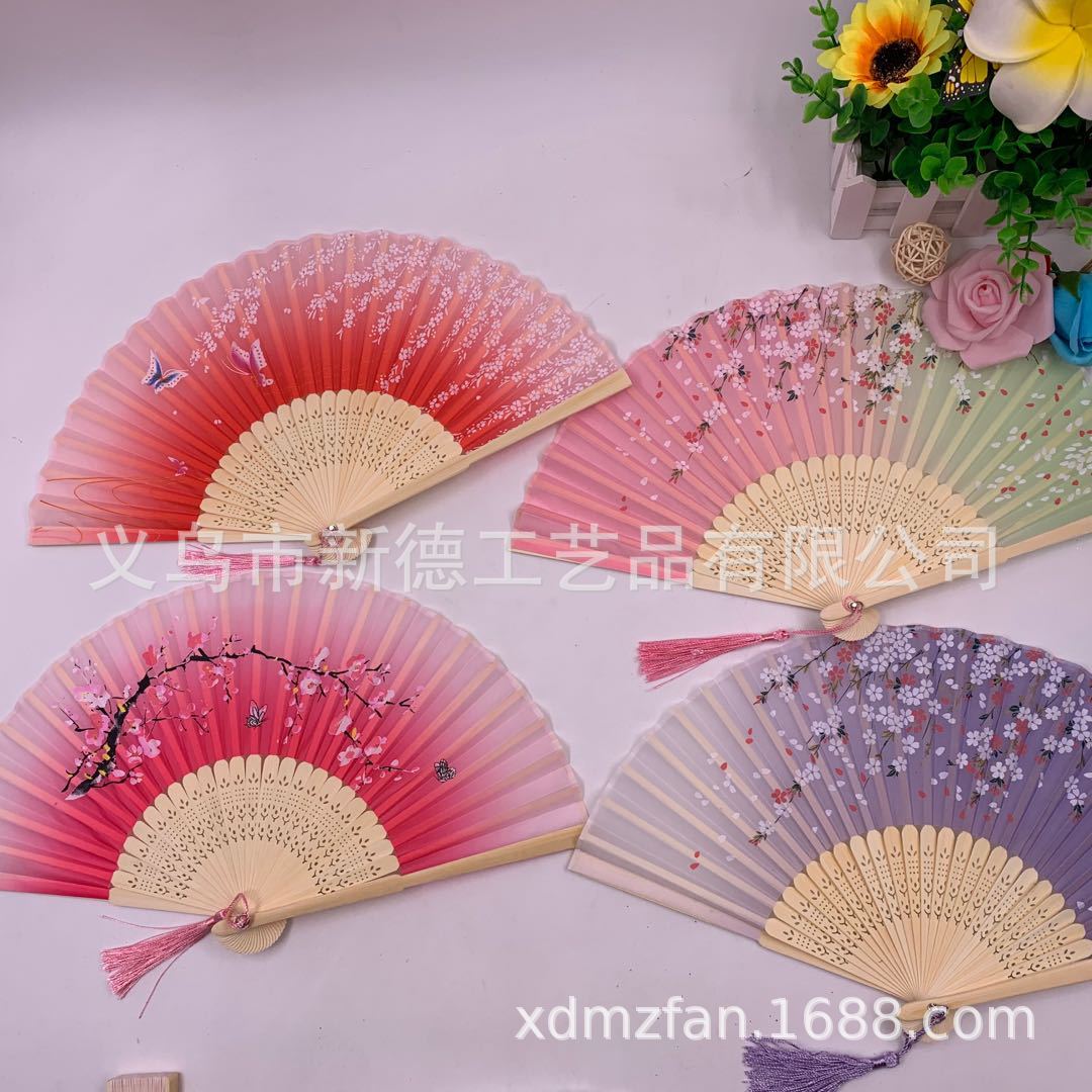 古风扇子  竹质二青折叠扇  中国风古典折扇  扇子女式儿童舞蹈扇夏详情图10