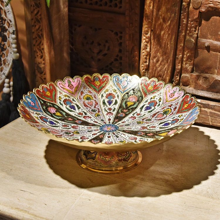 手绘多彩大铜盘