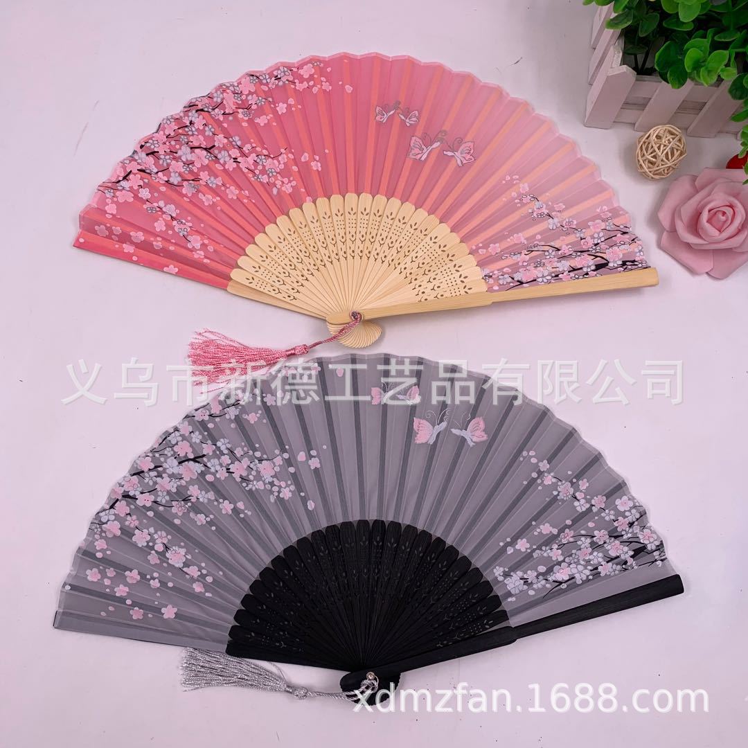 古风扇子  竹质二青折叠扇  中国风古典折扇  扇子女式儿童舞蹈扇夏详情图9