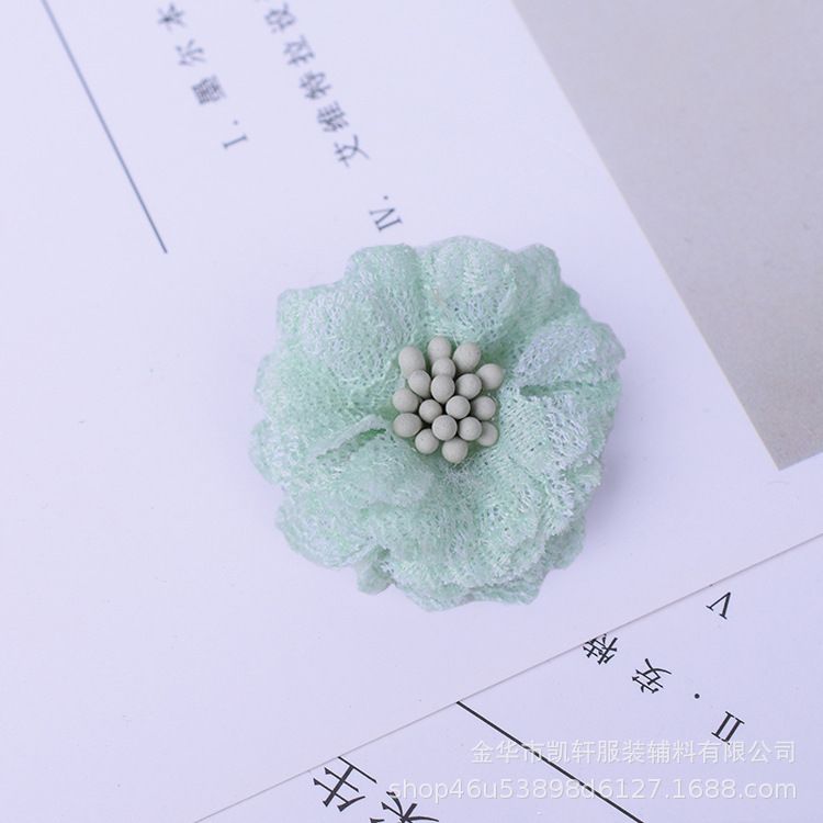 韩版4CM蕾丝鞋帽花胸针头花DIY手工服装定型花厂家直销配件花朵详情图3