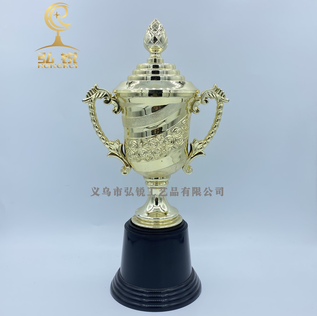 CS-001圆底牡丹大奖杯塑料创意奖杯可定制logo产品图