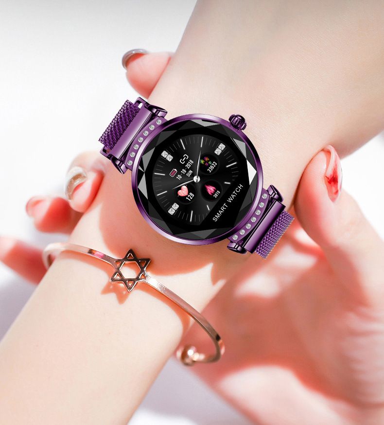 智能手环-新款米友H2智能手环防水女性生理提醒磁吸表带