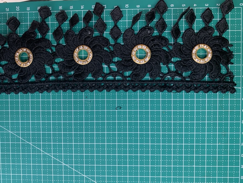 Best-Selling Water Soluble Black Lace With Corns Lace details Picture