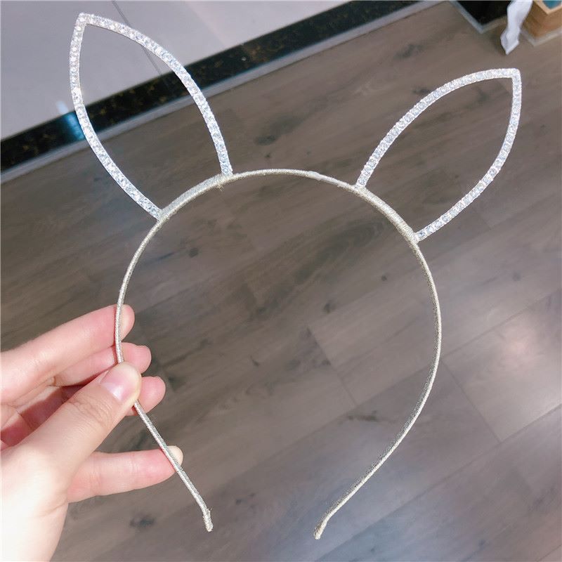 Bright Ribbon Diamond Rabbit Ear Headband Children's Travel Accessories All Cute Exclusive Children Application Scenario