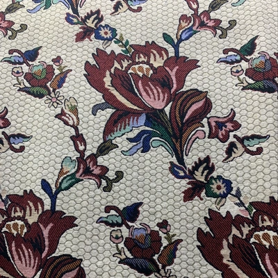 Large Red Floral Print On White Background