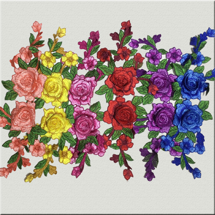 Factory Direct Sales 6 Color Water Soluble Three-Dimensional Computer Embroidery National Style Clothing Decorative Accessories full figure