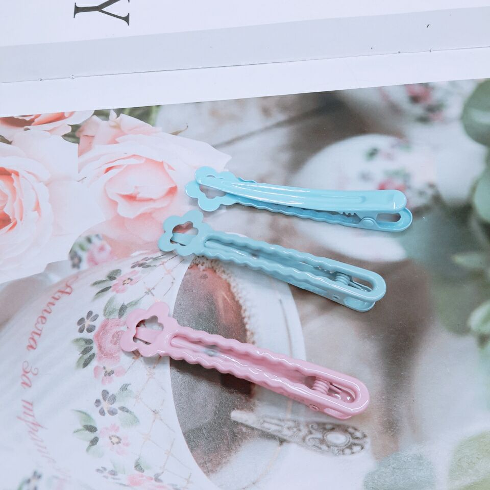 New sweet and cool-toned ins style hair clips for girls, with cartoon flower press clips and practical fringe clips Application Scenario