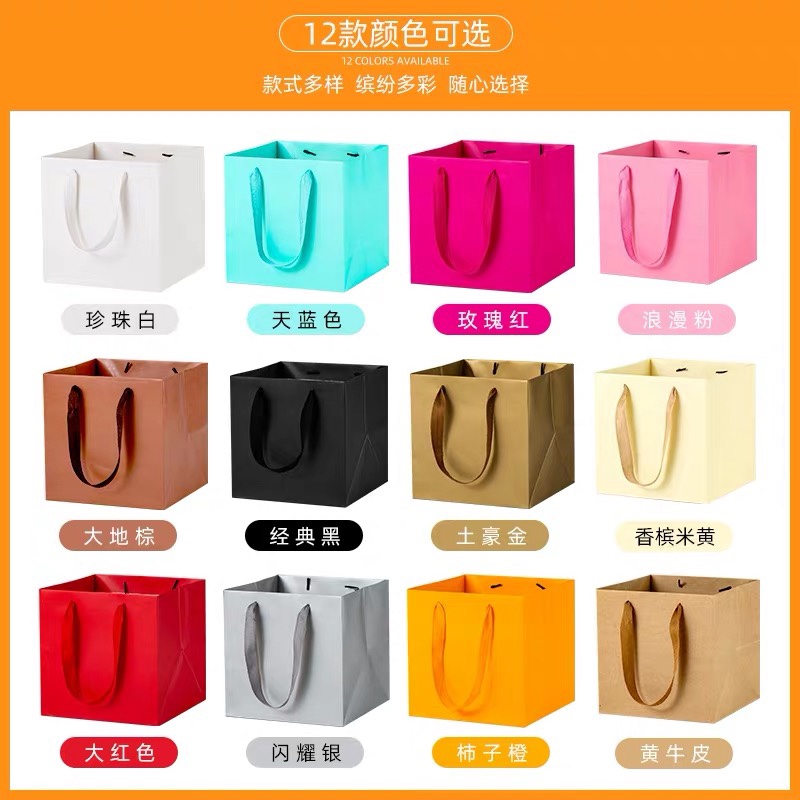 Customized takeout bags based on samples, eco-friendly single-color packaging bags, gift bags, factory direct sales, wholesale in stock, multiple colors available details Picture