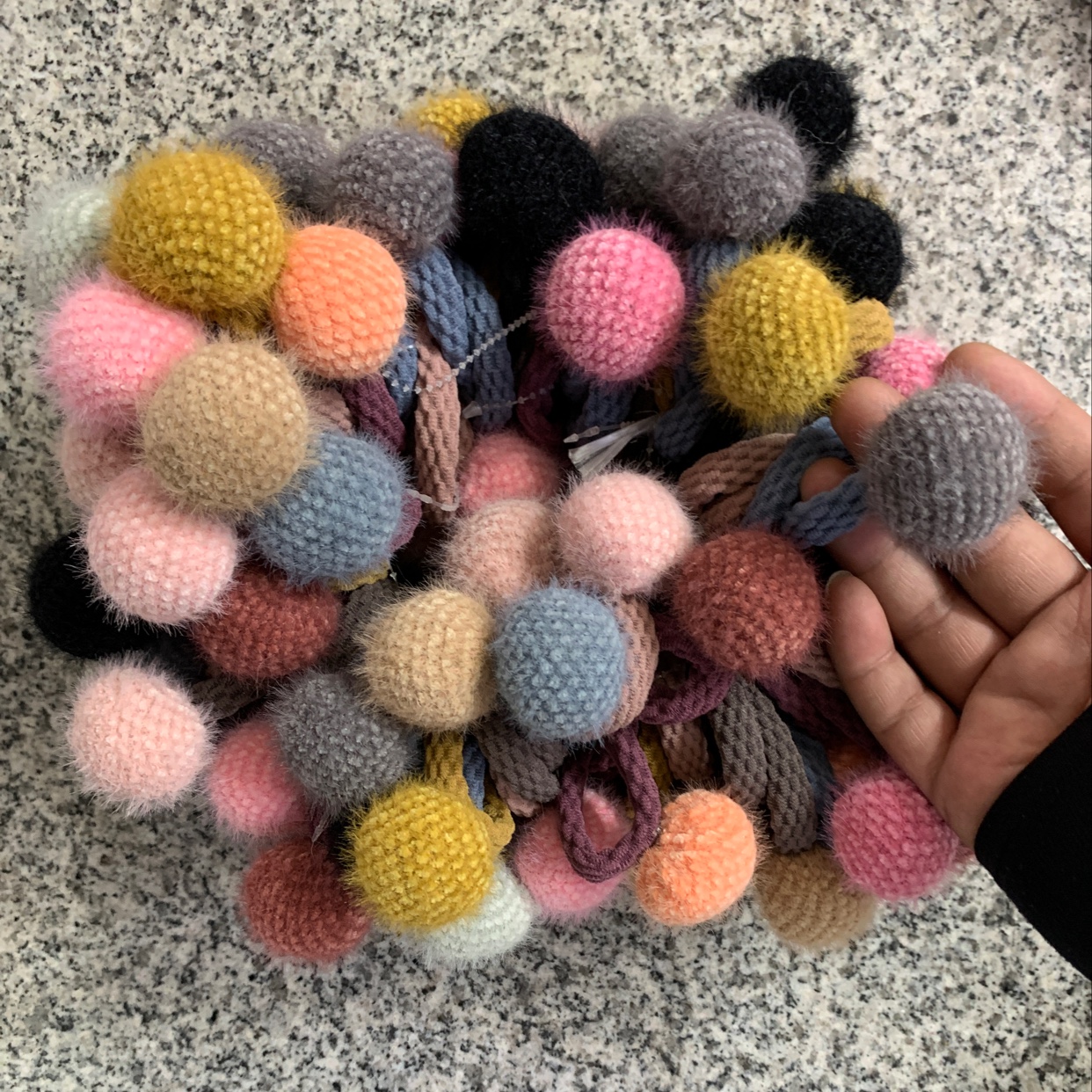String Strawberry Grey Korean Fashion Women's Headband Female Elastic Band Hair Style Headwear High Elastic Adult Autumn/Winter Hair Rope Hair Accessories Casual Rubber Band Solid Color Rabbit Hair Band Chen Fei Jewelry 025 Specification drawing