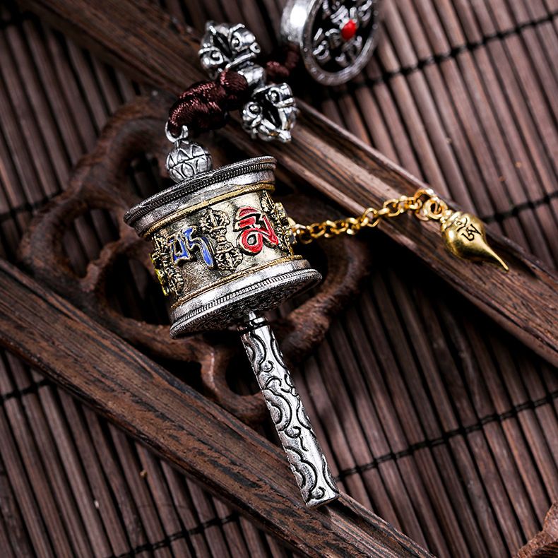 Nepalese Tibetan prayer wheel car interior pendants, Buddhist peace amulets, waist tags, DIY accessories, cross-border supply