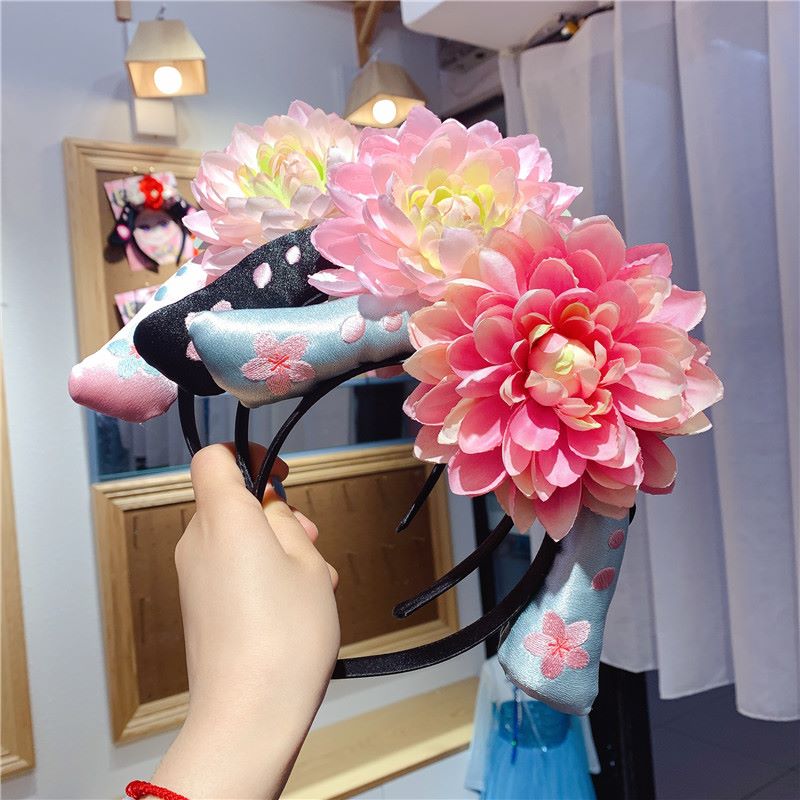 FG951 Princess Pearl Flower Flag Hair Band Children's Versatile travel Accessories, cute and exclusive for kids