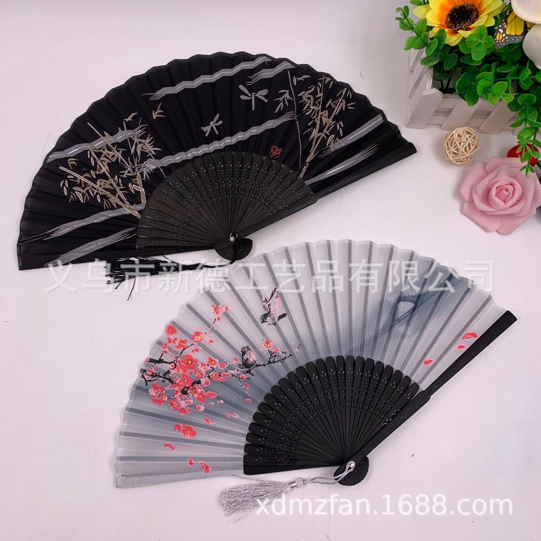古风扇子  竹质二青折叠扇  中国风古典折扇  扇子女式儿童舞蹈扇夏详情图6