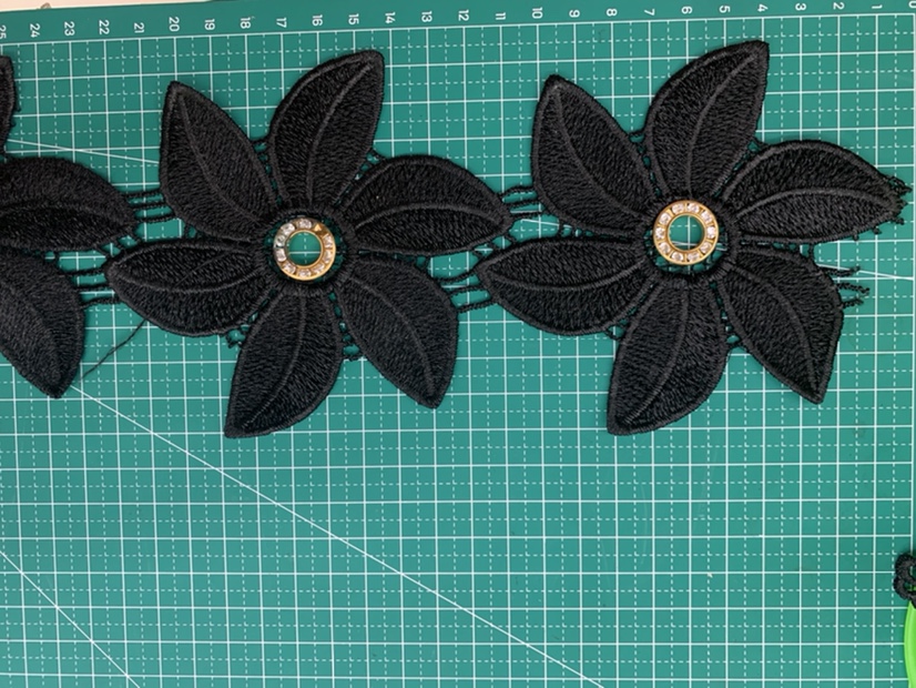 Water Soluble Black Lace With Corns Optional