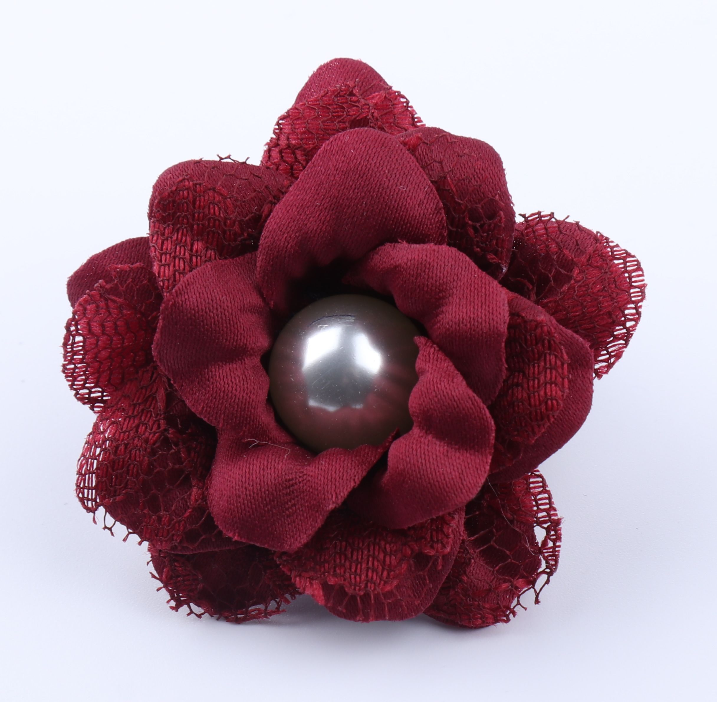 义乌布花厂家双色三层手工麻布花朵服饰圣诞派对婚庆新款装饰花详情图4