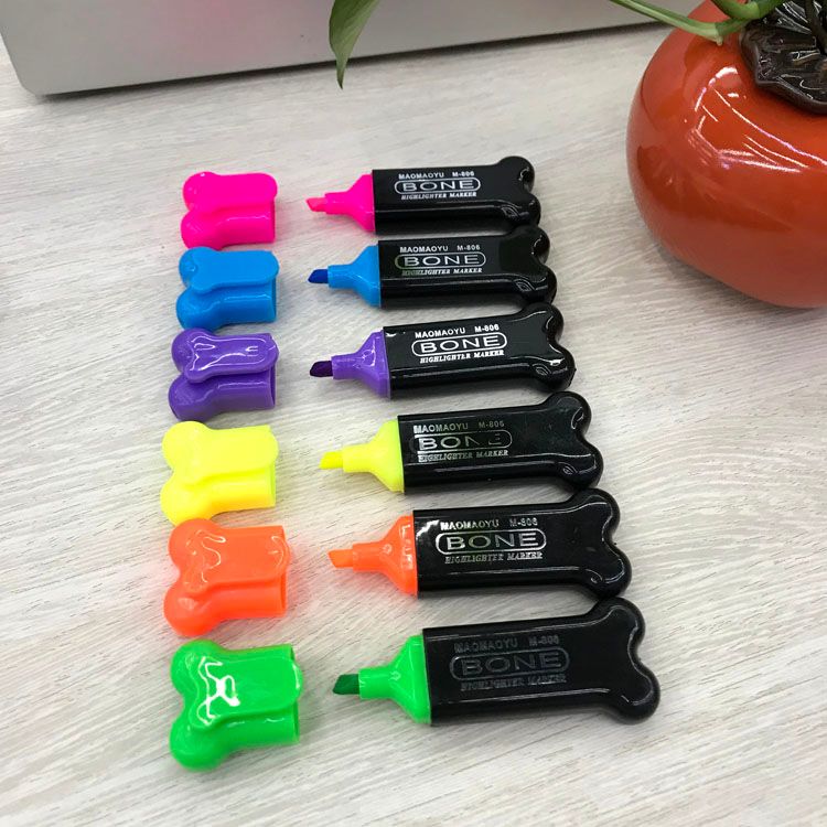 Bone highlighter 4 sets of 6 sets of black pen holder