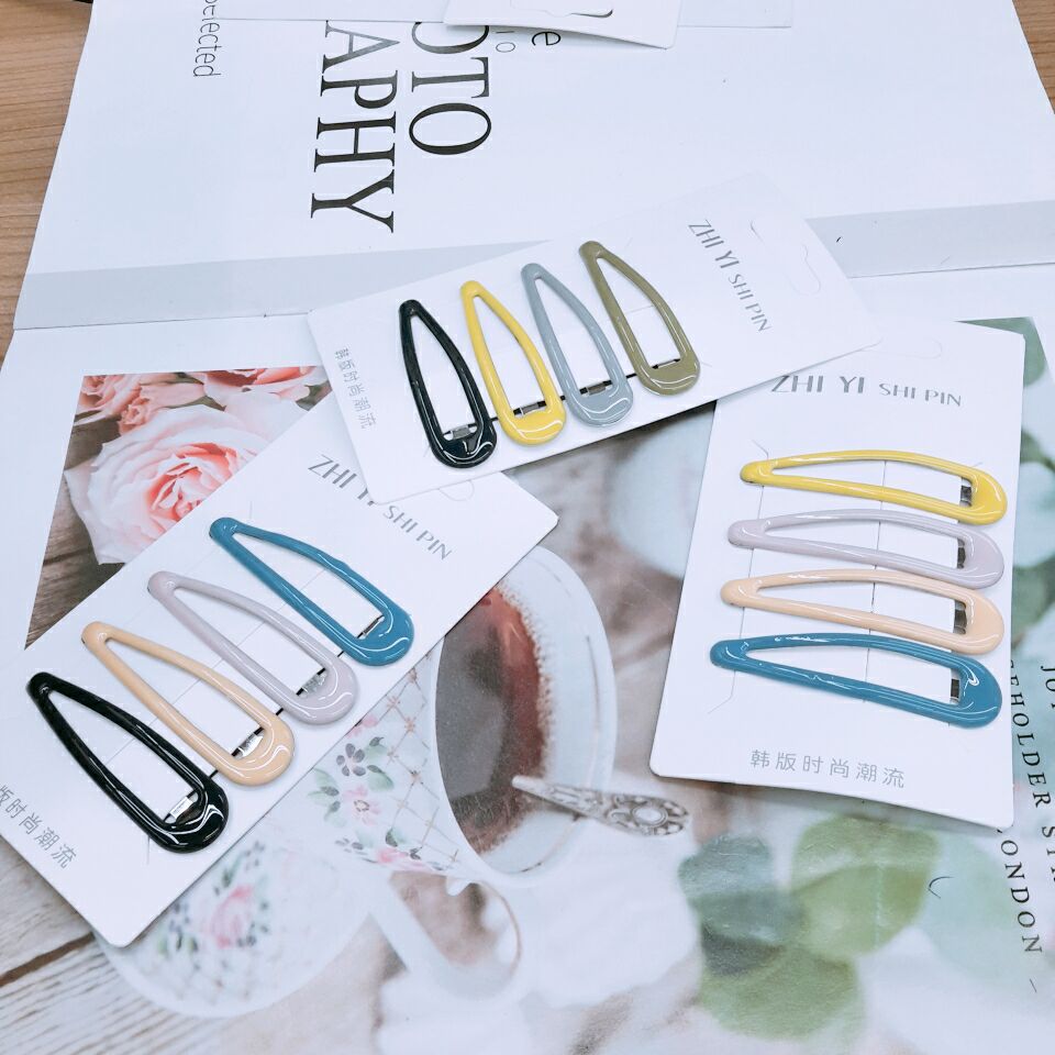 ins colorful edge clips, cute girl hair clips, Korean Internet celebrity girl hair clips, bb clips, children's hair accessory clips details Picture