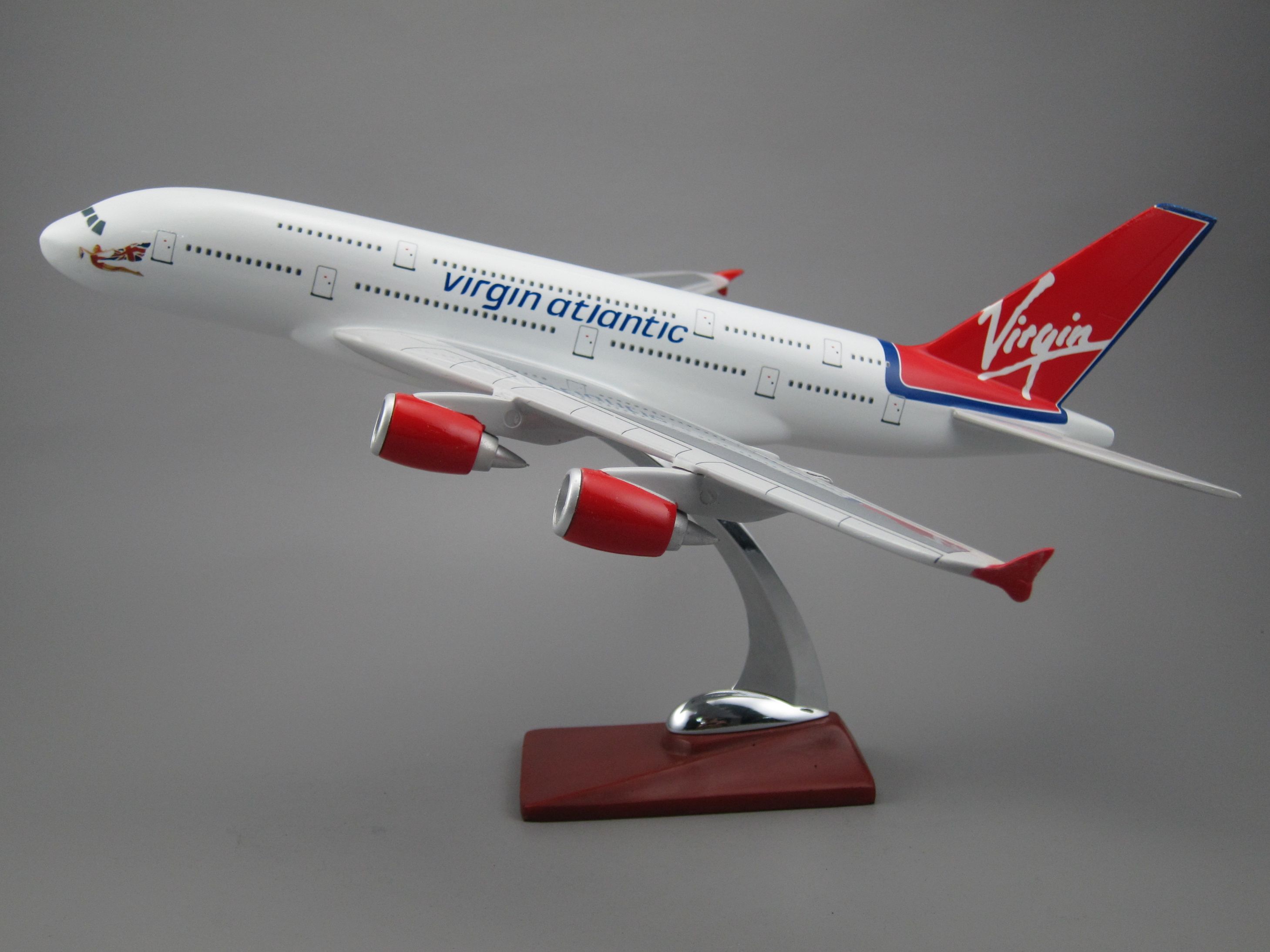 飞机模型（英国维珍航空A380飞机）仿真飞机 合成树脂飞机模型产品图