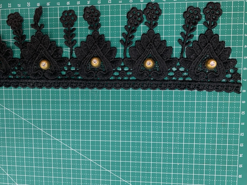 Water Soluble Black Lace With Corns Lace All Black