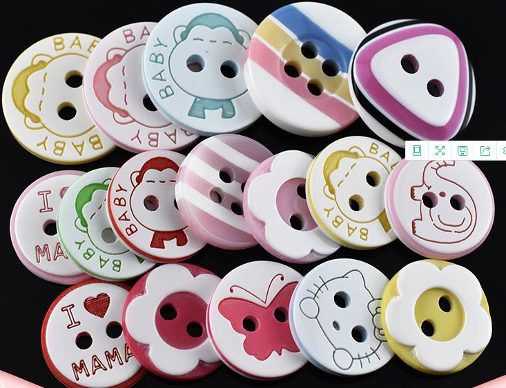 Children buttons colorful cute cartoon round buttons Baby baby sweater cardigan coat buttons accessories