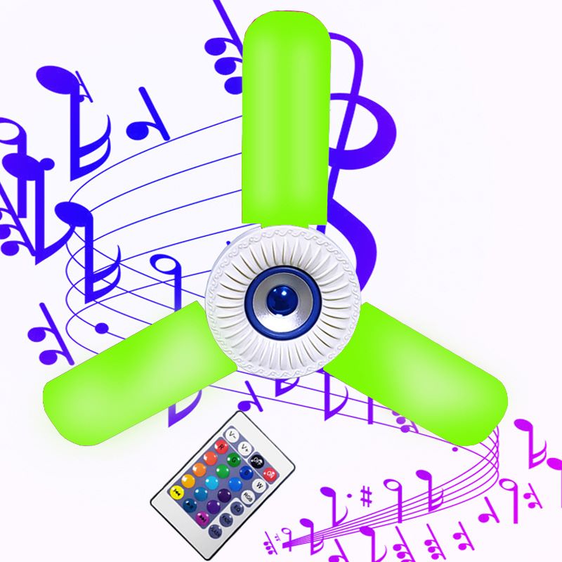 LED三叶蓝牙音乐灯折叠无线遥控氛围灯彩光灯家用音乐灯泡详情图2