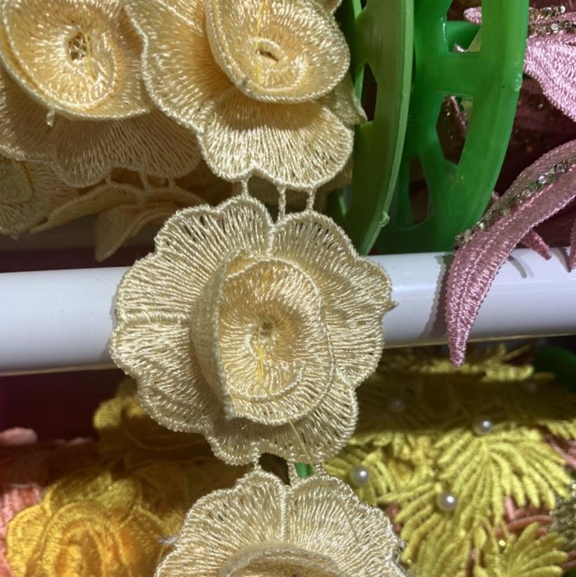 Water-soluble embroidered lace barcode details Picture