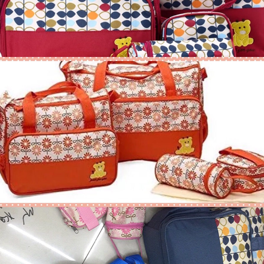 Multifunctional Mommy Bag Mother And Baby Bag Set Of Five.