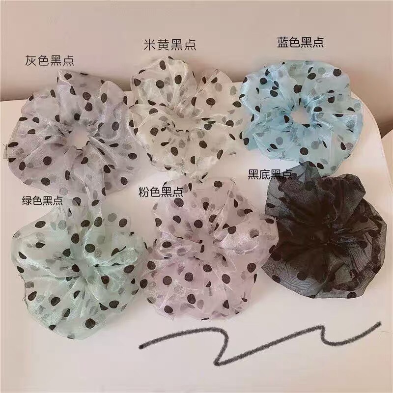 Korean High Quality Wavy Hair Band Organza Large Ponytail Nodding Flower Sweet Hair Accessories Female Rubber Band