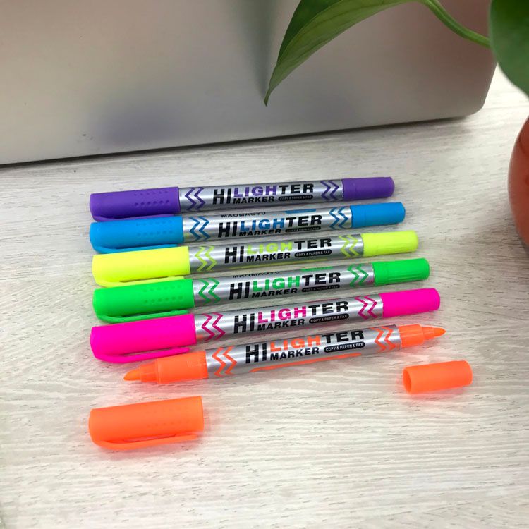 Double head highlighter 4 sets 6 sets can be customized heat transfer pattern