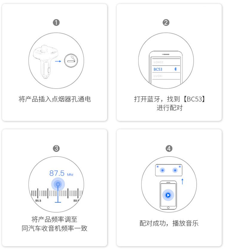 车载FM发射器 大屏车载蓝牙车载MP3播放器PD3.0快充详情14