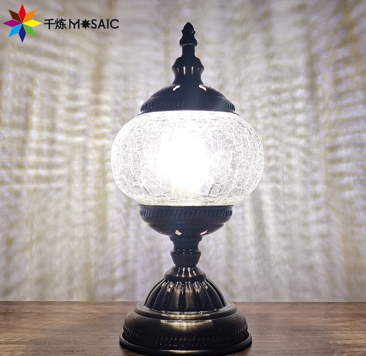 The Turkish Mosaic table lamp decorative light has cracked due to ice Specification image