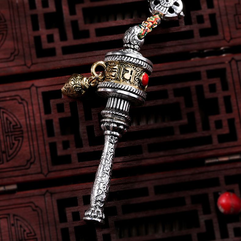 Yunnan ethnic style Tibetan ornaments, car accessories, pendants, religious ritual implements, prayer wheels, amulets, accessories, waist tags Specification image
