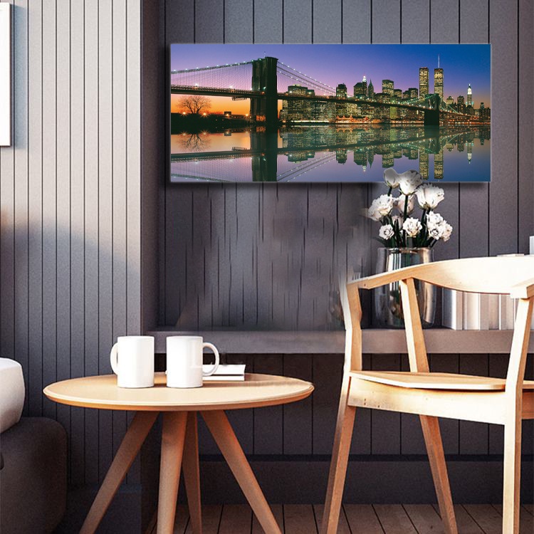 Modern and simple living room entrance corridor background paintings, hanging paintings, light luxury and fashionable combination spray-painted landscape decorative paintings
