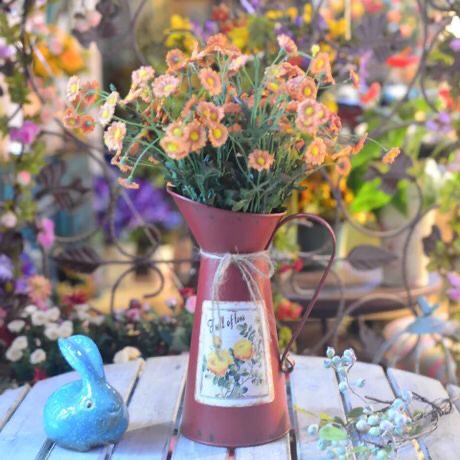 厂家直销复古田园风格简约咖啡壶插干花铁桶家居装饰摆件工艺品白底实物图