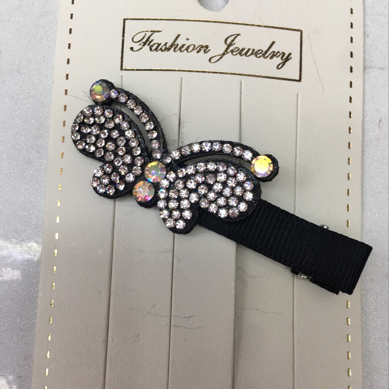 Butterfly color diamond hair clip