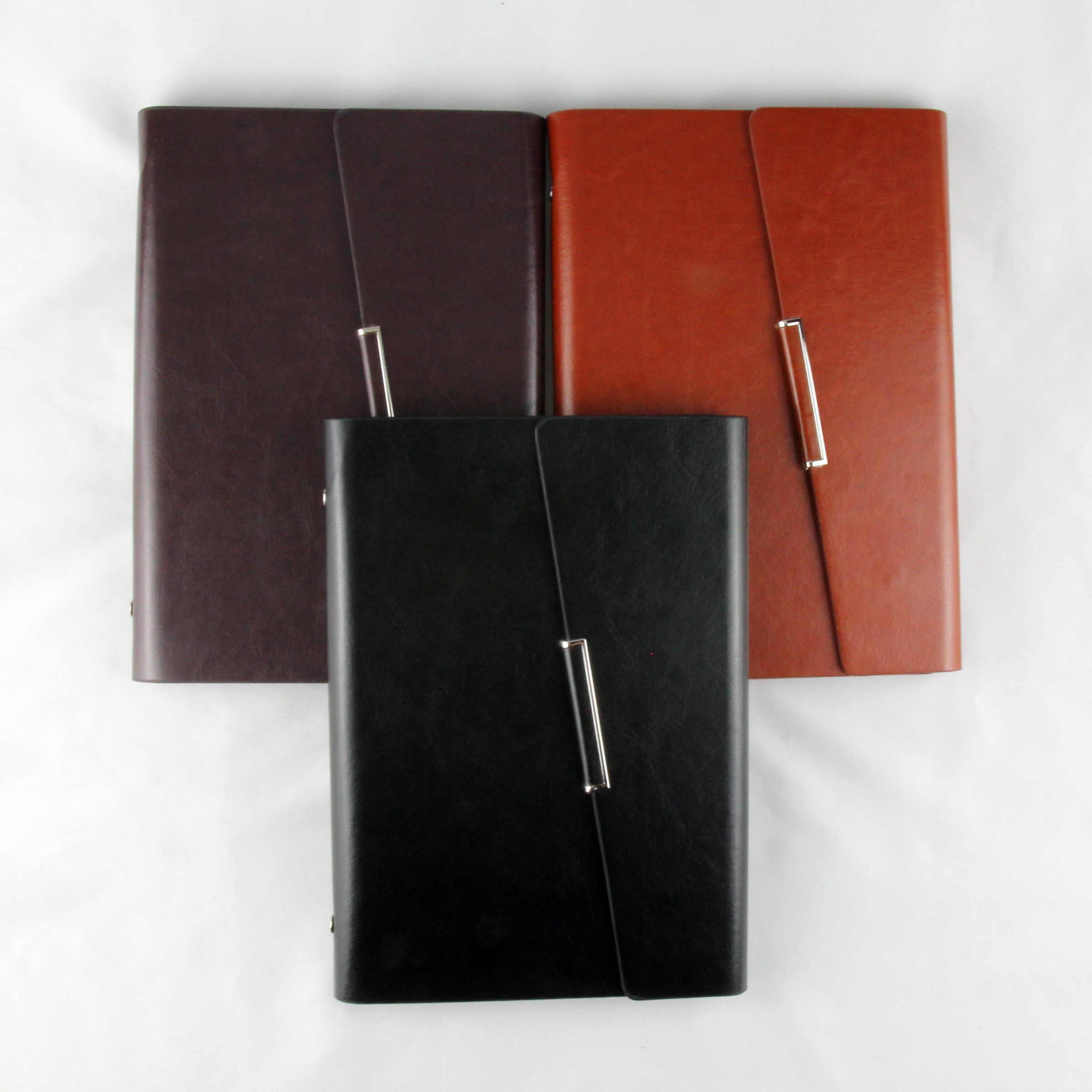 Leather cover three fold notebook A5 college student diary Office business simple notebook can be customized logo Specification drawing