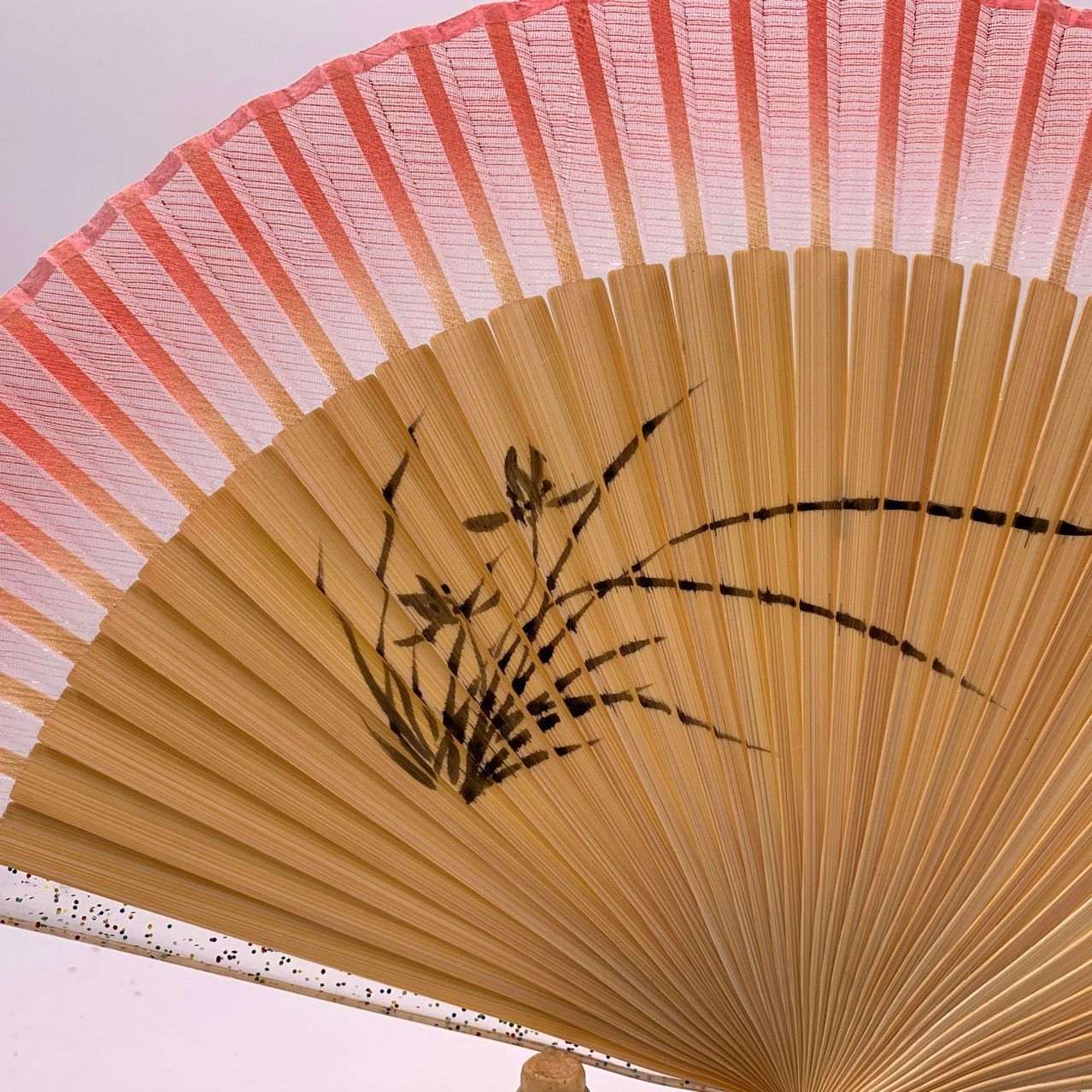 珍珠边平板竹制手绘扇   过渡色折叠扇子   日韩式女扇   中国风扇子详情图4